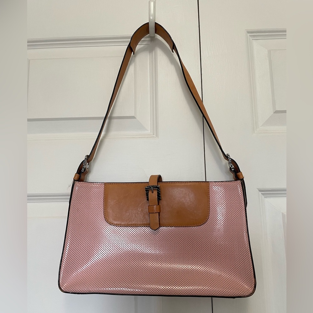 Adrienne Vittadini Pink perforated shoulder bag